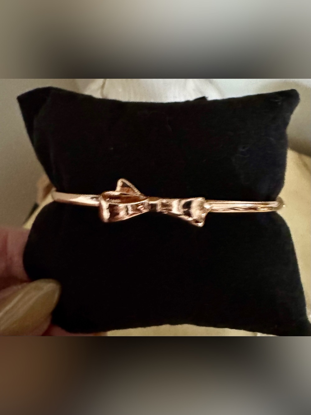 Kate Spade Love Notes Gold Bow Hinged Bangle Bracelet